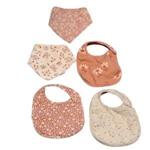 Handkerchief Bibs Other Baby Bibs Lot Carter’s Ava Olivia Pink White Butterflies